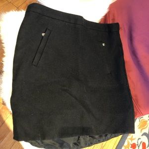 Black J Crew Wool Skirt